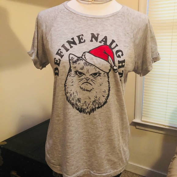 Freeze Tops - Grumpy Cat 😾 Define Naughty T-shirt 🎄💋